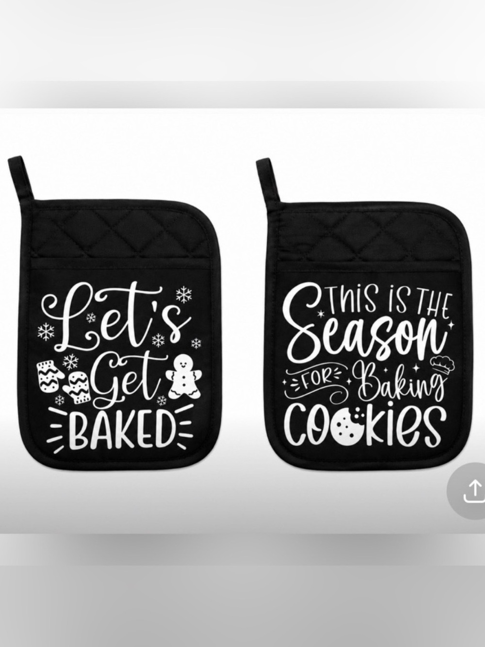 Festive Holiday Oven Mitts - Set of 2
